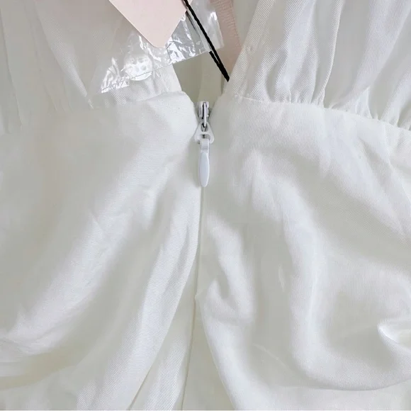 House of CB Chambery White Backless Ruched Mini Dress • NWT • Size S Open Back - Picture 12 of 16